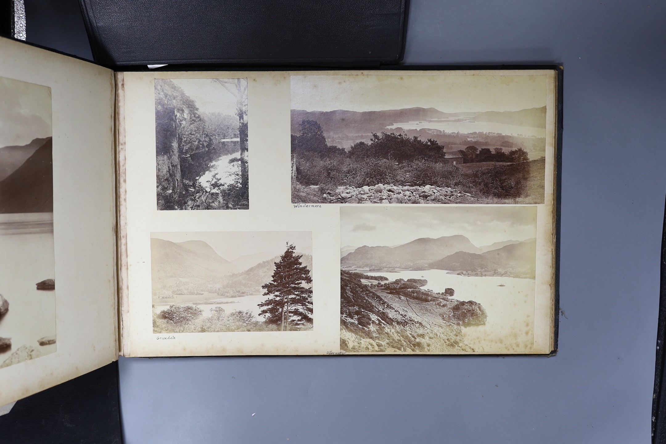 Four various photograph albums, including two albums of Bangkok to Japan in 1935, early 20th century albumen prints of Lake District etc.